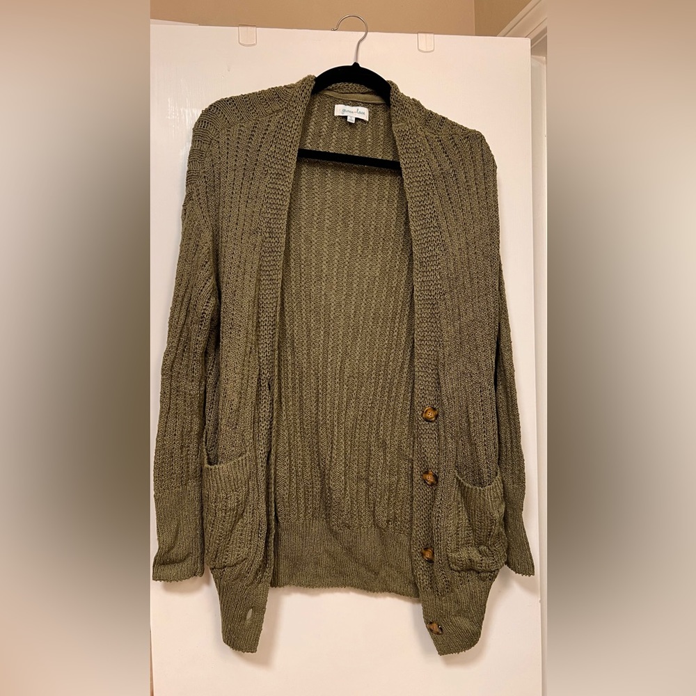 Grace & Lace army green cardigan